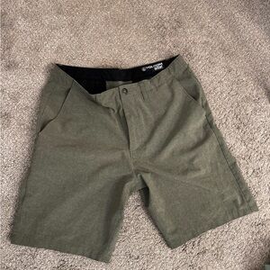 Volcom Men's Olive Flat-Front Shorts